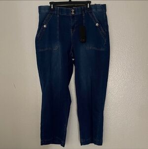 Sand Piper Classic Blue Women's Jeans Wide Leg. Size 22 W